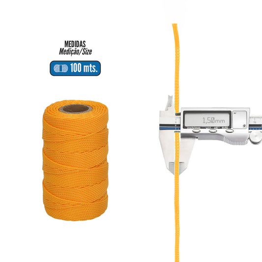 Cuerda Trencilla Polipropileno Amarillo (Bobina 100 Metros)