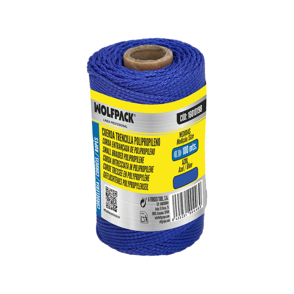 Cuerda Trencilla Polipropileno Azul (Bobina 100 Metros)