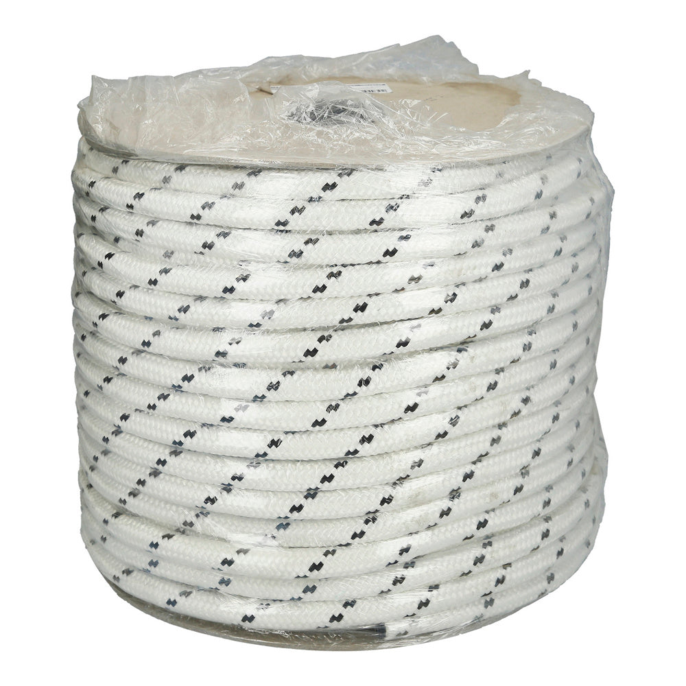 Cuerda Poliester Trenzada Blanco / Azul  8 mm. Bobina 200 m.