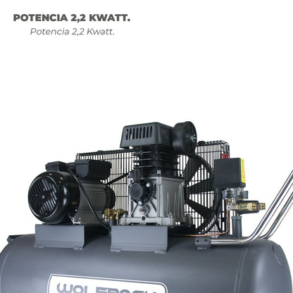 Compresor 100 Litros / 8 Bares / 2,2 Kw - 3,0 Hp  Lubricado Por Aceite