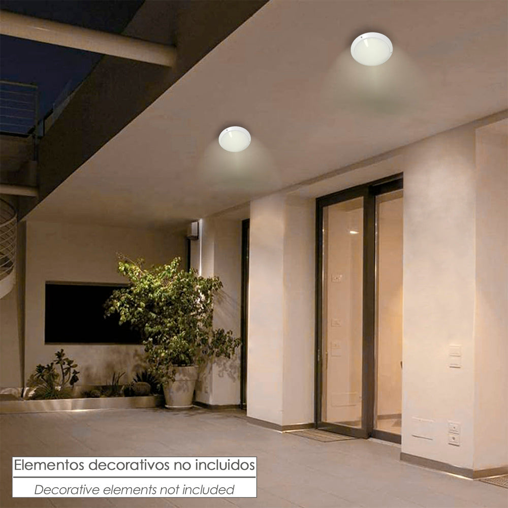 Lampara Plafon Interiores / Exteriores IP45 Portalamparas E27 Ø 27 x 9,5 cm.