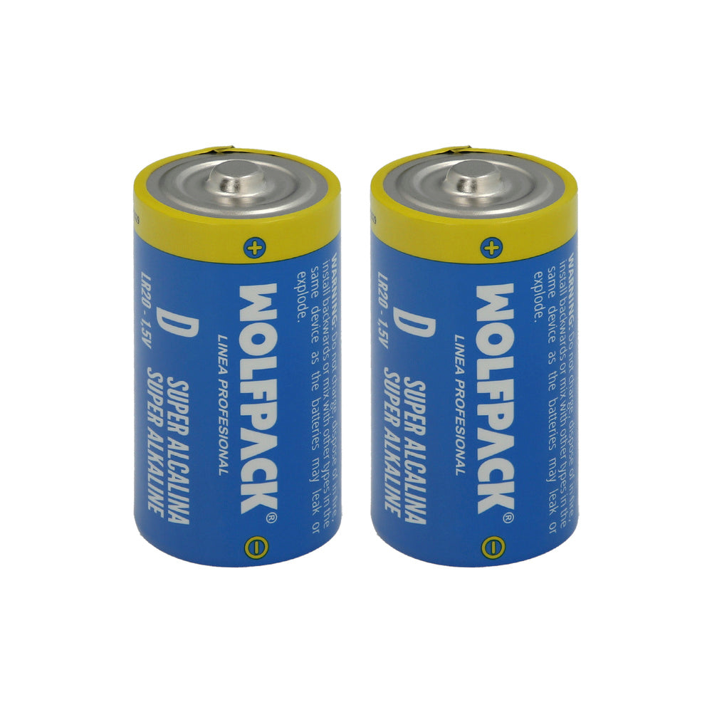 Pila Wolfpack Alcalina D - LR20 (Blister 2 Piezas)