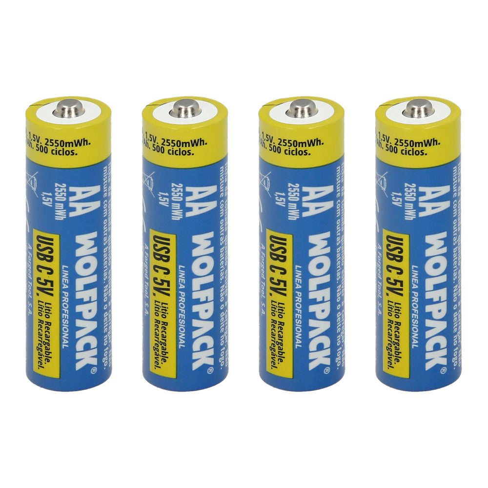 Pila Litio Recargable "AA" 1,5V USB-C (4 Unidades)