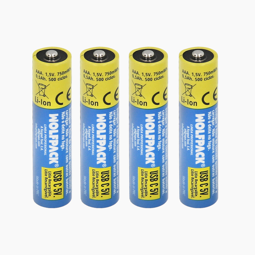 Pila Litio Recargable "AAA" 1,5V USB-C (4 Unidades)