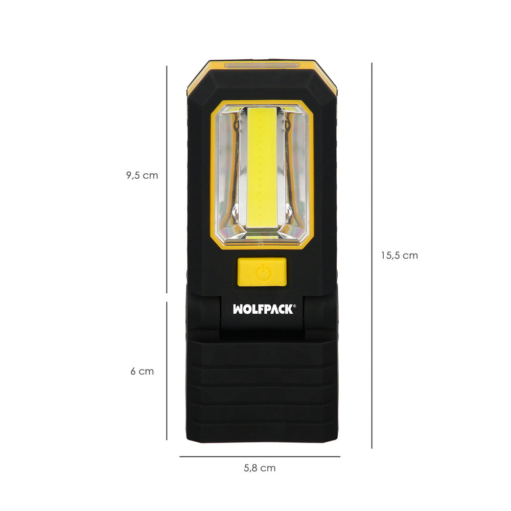 Linterna LED Profesional Multifunción Compacta Plegable A Pilas (3 AAA) 210 Lumenes 2 Modos de Iluminación Con Iman y Gancho