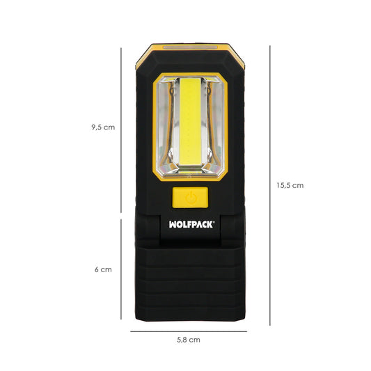 Linterna LED Profesional Multifunción Compacta Plegable A Pilas (3 AAA) 210 Lumenes 2 Modos de Iluminación Con Iman y Gancho