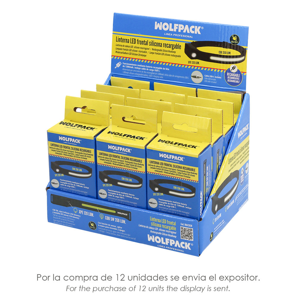 Linterna Led Frontal Cabeza Ajustable 350 Lumenes 4 Modos, Cinta Ajustable, Bateria Recargable Con Sensor Movimiento