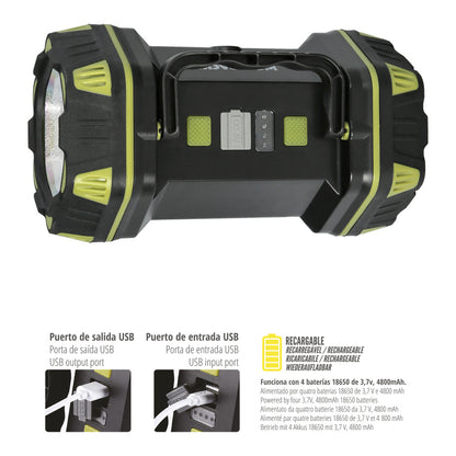Linterna Led Multiusos 3 En 1 Recargable 400 Lumenes