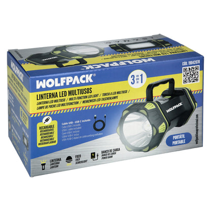 Linterna Led Multiusos 3 En 1 Recargable 400 Lumenes