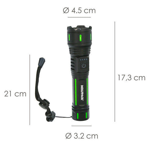 Linterna Led Aluminio Portatil Recargable 800 Lumenes