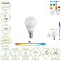 Bombilla Led Esferica Rosca E14 4.5 Watt. Equivale A 35 Watt. 470 Lumenes. Luz Neutra (4000º K)