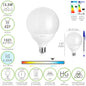 Bombilla Led Esfera Globo E27. 13,5 Watt. Equivale A 100 Watt. 1521 Lumenes. Luz Fria 6500º K.