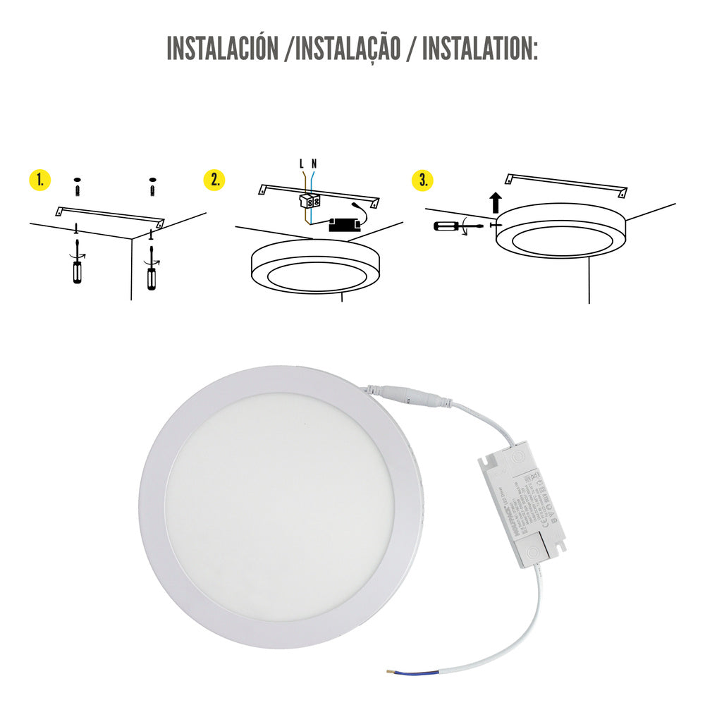 Downlight Superficie Led 20 Watt 1800 Lumenes 6000K