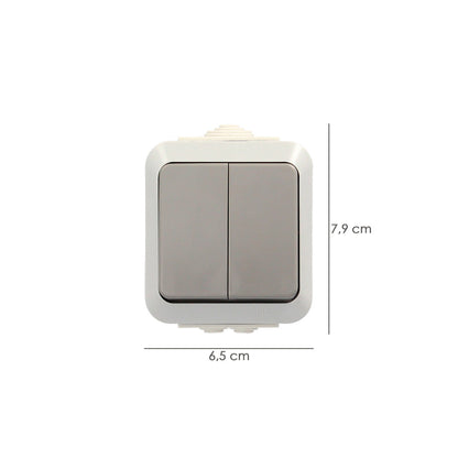 Interruptor / Conmutado Oryx  Doble con tapa gris