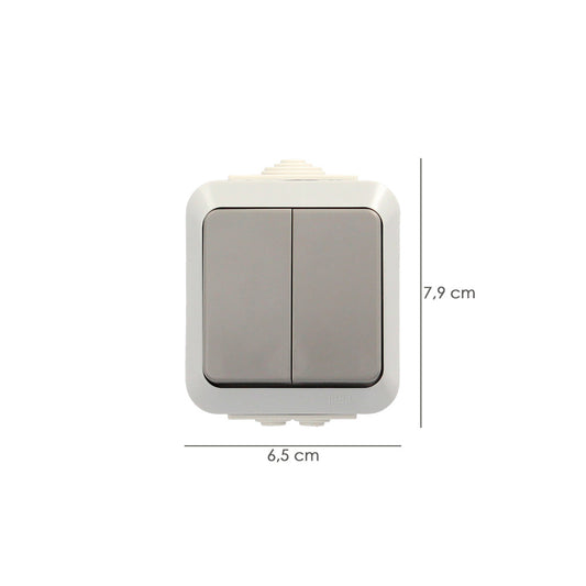 Interruptor / Conmutado Oryx  Doble con tapa gris