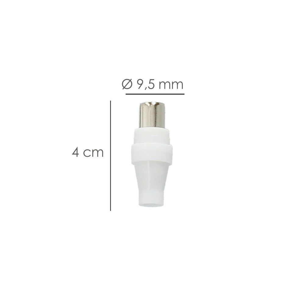 Conector TV Macho Recto 9,5 mm.
