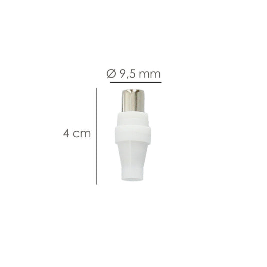 Conector TV Macho Recto 9,5 mm.