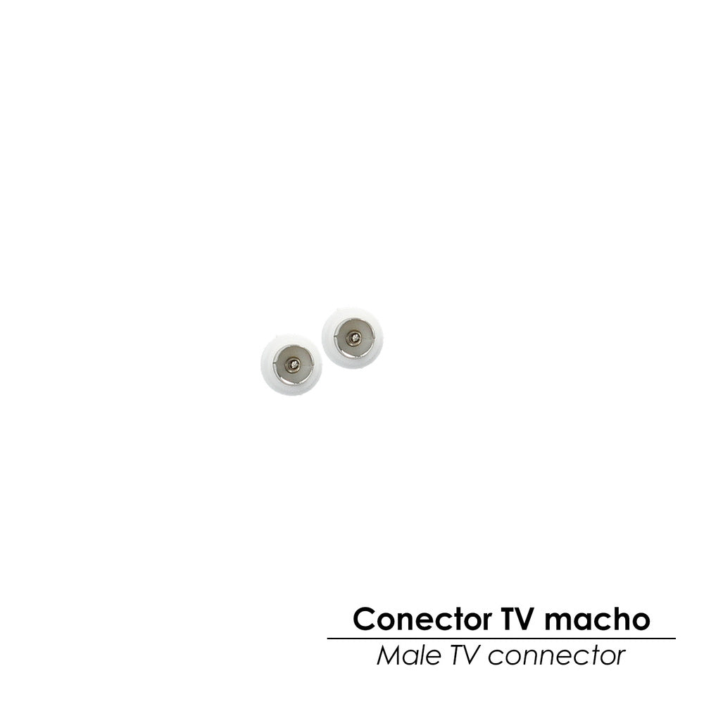 Conector TV Macho Recto 9,5 mm.