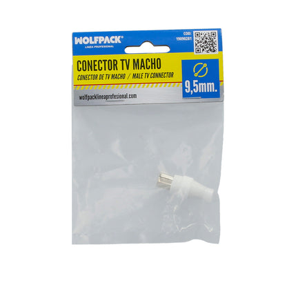 Conector TV Macho Recto 9,5 mm.
