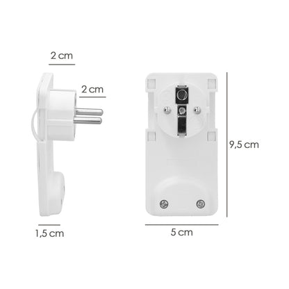 Clavija Enchufe Ultraplano 7 mm. con Asas De Extraccion 16 A - 250 V. Tras Muebles, 3 Cables, Toma Schuko