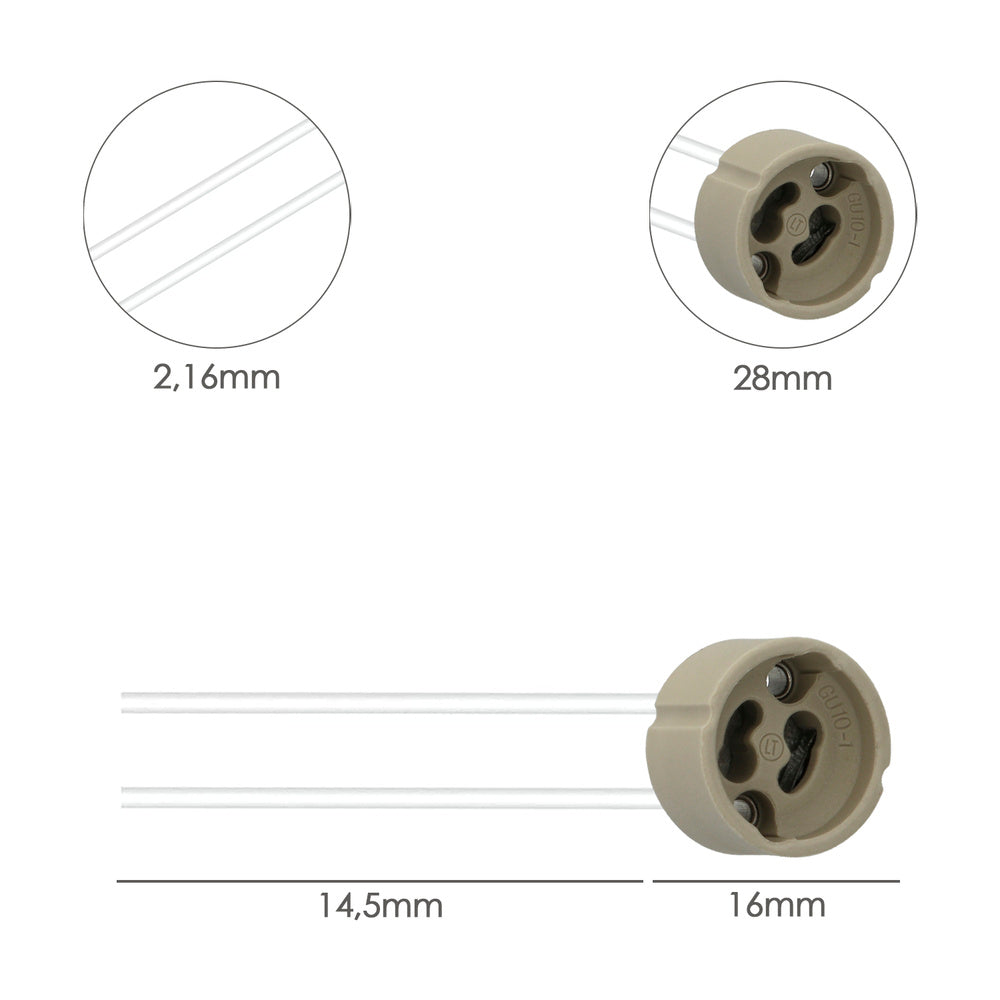 Portalamparas GU-10 Ceramico Para Bombillas Halogenas / LED