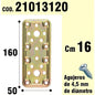 Soporte Para Madera Placa Bicromatada 50x160 mm.