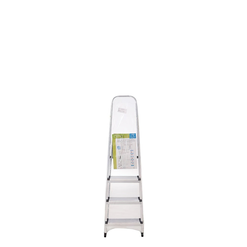 Escalera Aluminio 4 Peldaños Plegable, Uso doméstico, Antideslizante, Ligera y Resistente