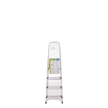 Escalera Aluminio 4 Peldaños Plegable, Uso doméstico, Antideslizante, Ligera y Resistente