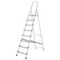 Escalera Aluminio 8 Peldaños Plegable, Uso doméstico, Antideslizante, Ligera y Resistente