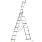 Escalera Aluminio 3 Tramos 9+9+9 Peldaños.Plegable, Telescópica, Antideslizante, Resistente.