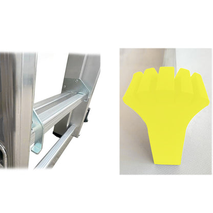 Escalera Aluminio 2 Tramos Mecanica 14 Peldaños. Plegable, Telescópica, Antideslizante, Resistente