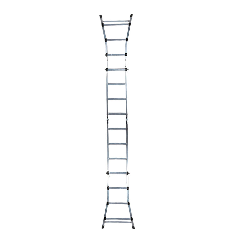 Escalera Telescópica Aluminio  6+6 Peldaños Perfil 67 mm.