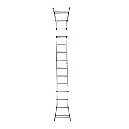 Escalera Telescópica Aluminio  6+6 Peldaños Perfil 67 mm.