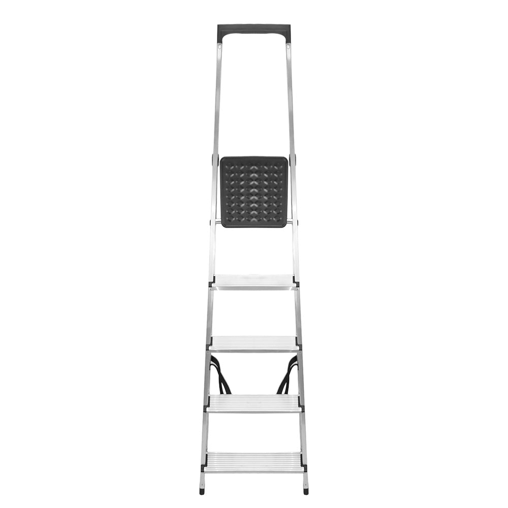 Escalera Aluminio 5 Pedaños Uso Domestico Certificada En 131 Con Bandeja Para Herramientas,