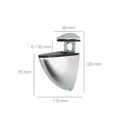 Soporte Pelicano Regulable Para Estante 1 / 20 mm. Cromo Mate (1 Pieza)