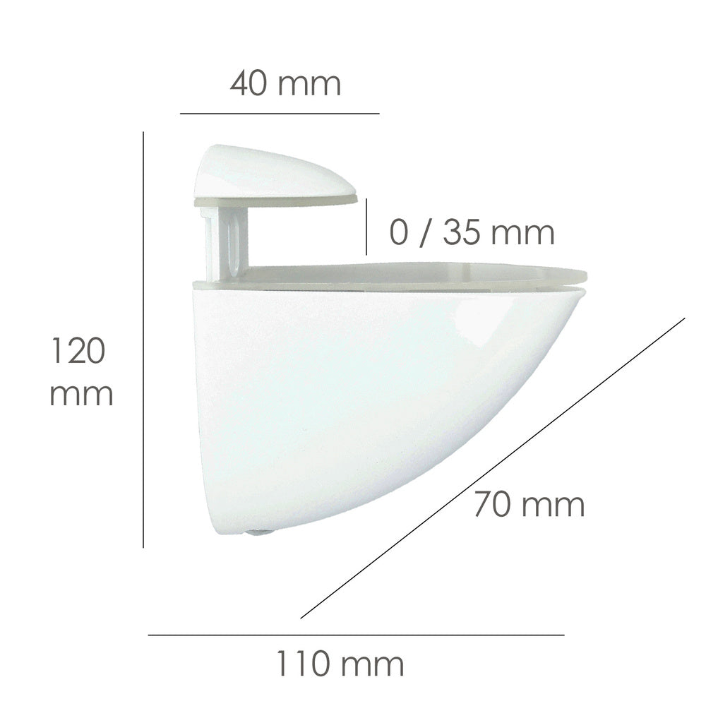 Soporte Pelicano Regulable Para Estante 1 / 35 mm. Blanco  (1 Pieza)