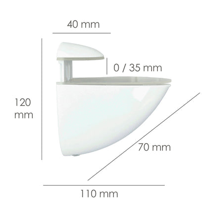 Soporte Pelicano Regulable Para Estante 1 / 35 mm. Blanco  (1 Pieza)